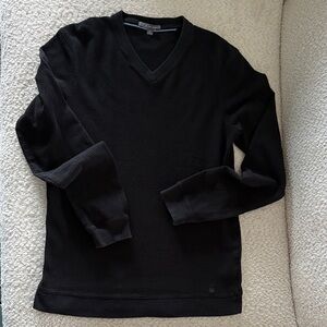 IKE by Ike Behar Men's Textured Black V-Neck Sweater